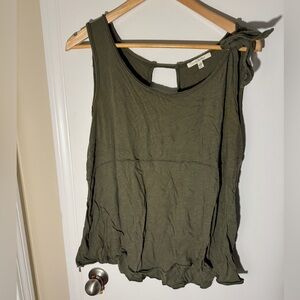 Anthropologie tank top - sage green, size small, fun details!
